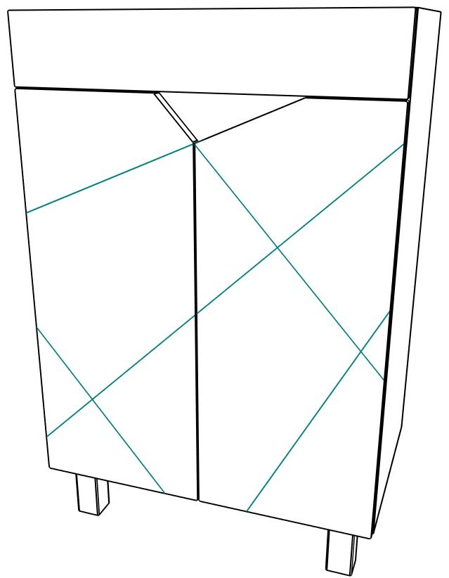Тумба с раковиной KABINKA.KZ Байтерек, 54x81.9x34.4 см, белый купить,NaN