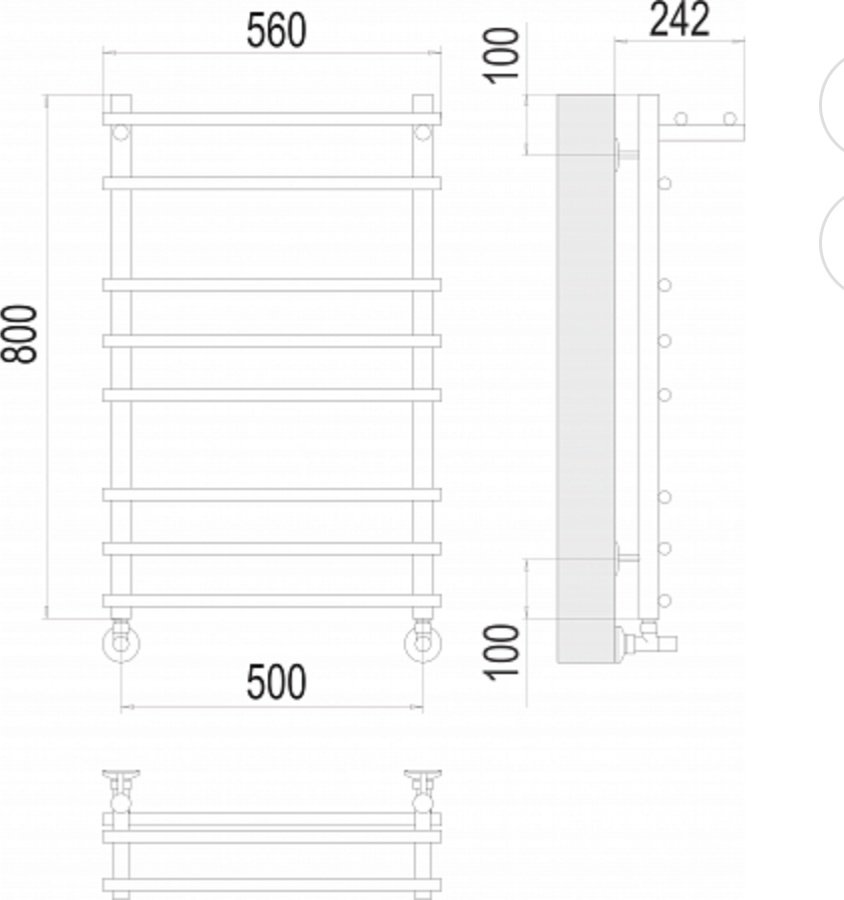 Полотенцесушитель TERMINUS водяной 4670078529503, лесенка 50x80 см купить,NaN