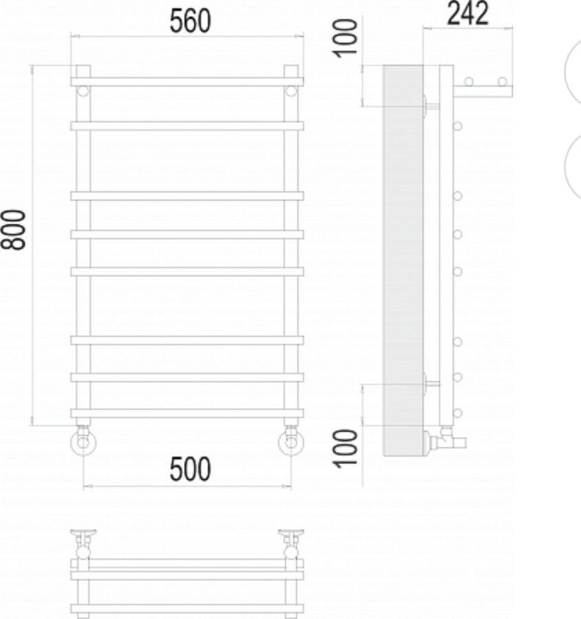 Полотенцесушитель TERMINUS водяной 4670078529503, лесенка 50x80 см купить,NaN