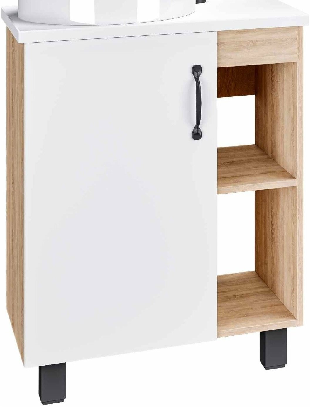 Тумба с раковиной Grossman ФЛАЙ, 60x83x40.5 см, белый, коричневый