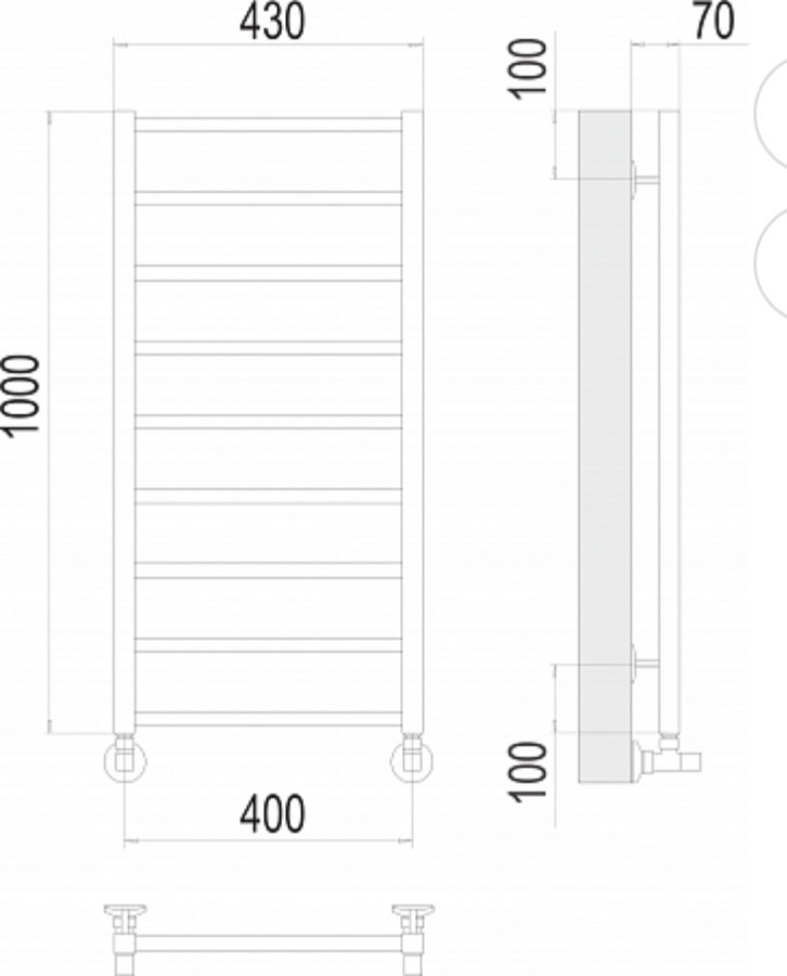 Полотенцесушитель TERMINUS водяной 4670078529671, лесенка 40x100 см купить,NaN