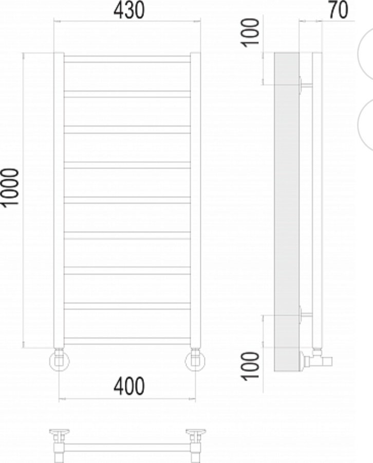 Полотенцесушитель TERMINUS водяной 4670078529671, лесенка 40x100 см купить,NaN