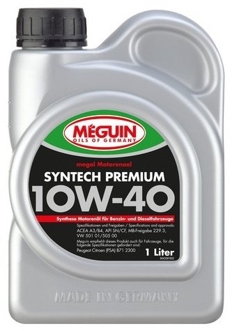 Моторное масло Синтетическое MEGUIN Syntech 10W-40 1 л
