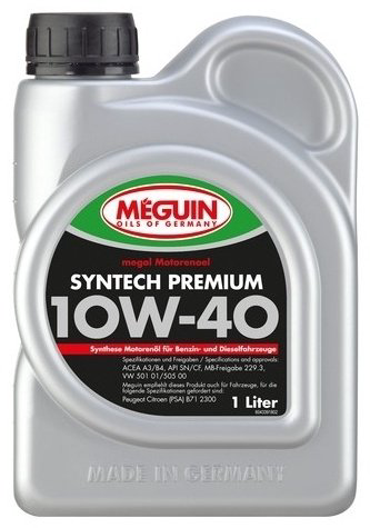 Моторное масло Синтетическое MEGUIN Syntech 10W-40 1 л купить,NaN