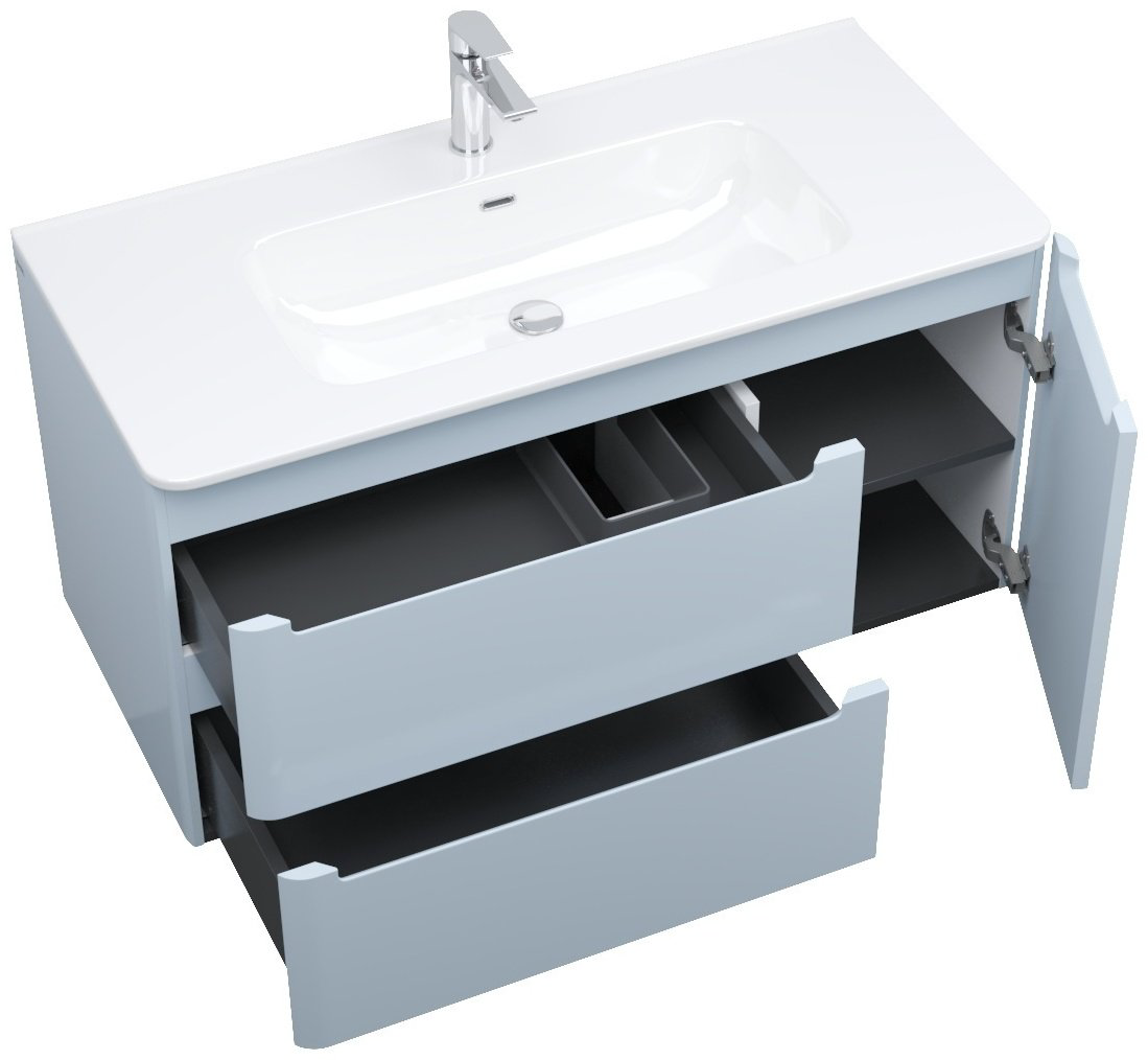 Тумба с раковиной Iddis EDI10B0i95K 100x50x46.2см голубой купить,NaN