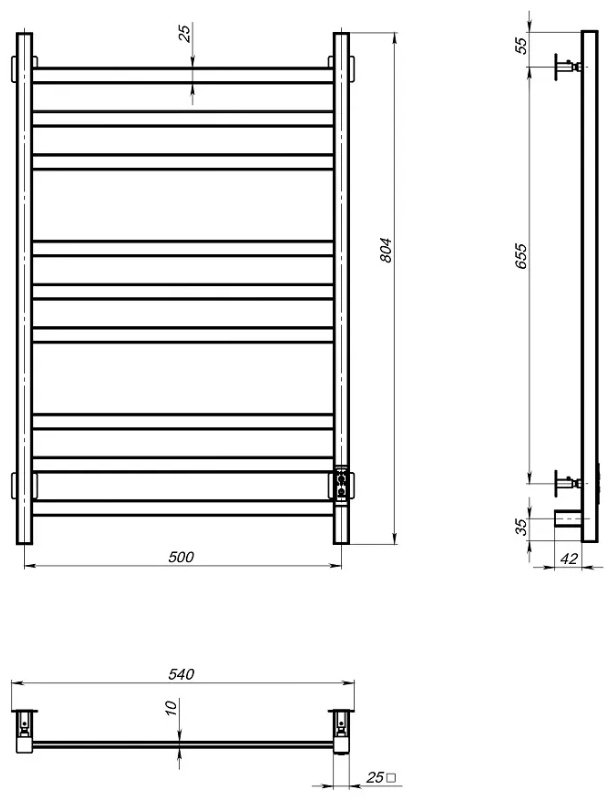 Полотенцесушитель Электрический Пэк 21 кв, лесенка 50x80 см купить,245765