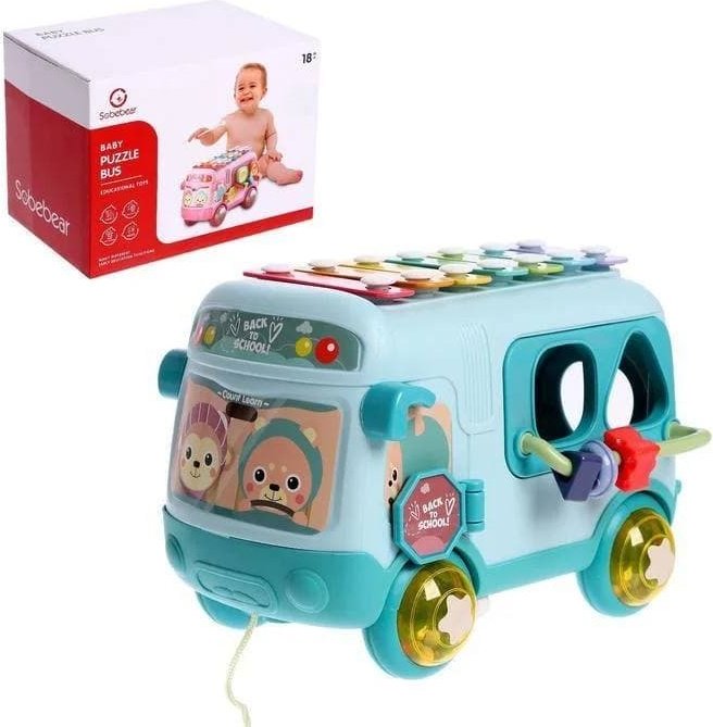 Sobebear автобус-сортер с ксилофоном голубой - ForteMarket Sobebear автобус-сортер с ксилофоном голубой купить,0
