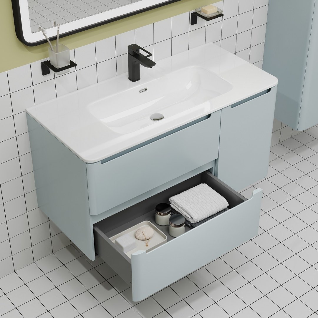 Тумба с раковиной Iddis EDI10B0i95K 100x50x46.2см голубой купить,NaN