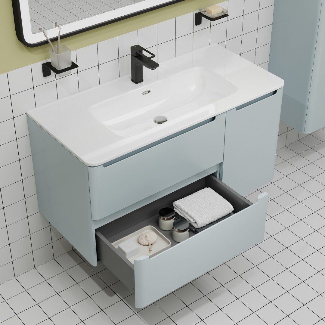 Тумба с раковиной Iddis EDI10B0i95K 100x50x46.2см голубой купить,NaN