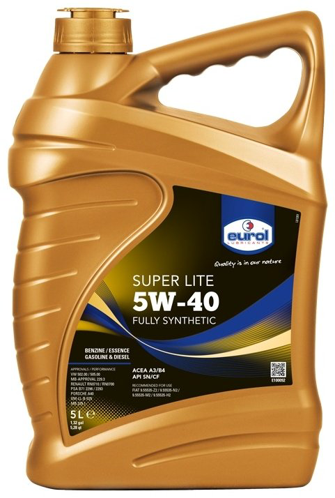 Моторное масло Синтетическое EUROL Super Lite 5W-40 5 л купить,NaN