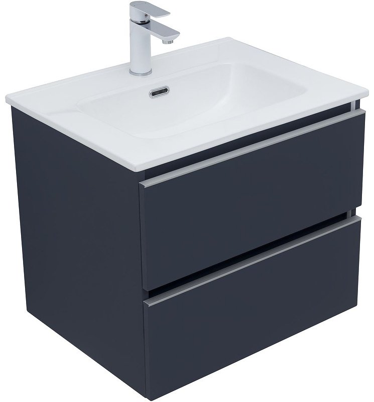 Тумба с раковиной KABINKA.KZ Вега 60 329589, 58.2x50.2x46.5 см, темно-серый