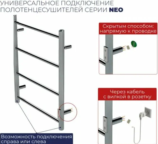 Полотенцесушитель Двин электрический Fj neo 80/50, лесенка 50x80 см купить,120890