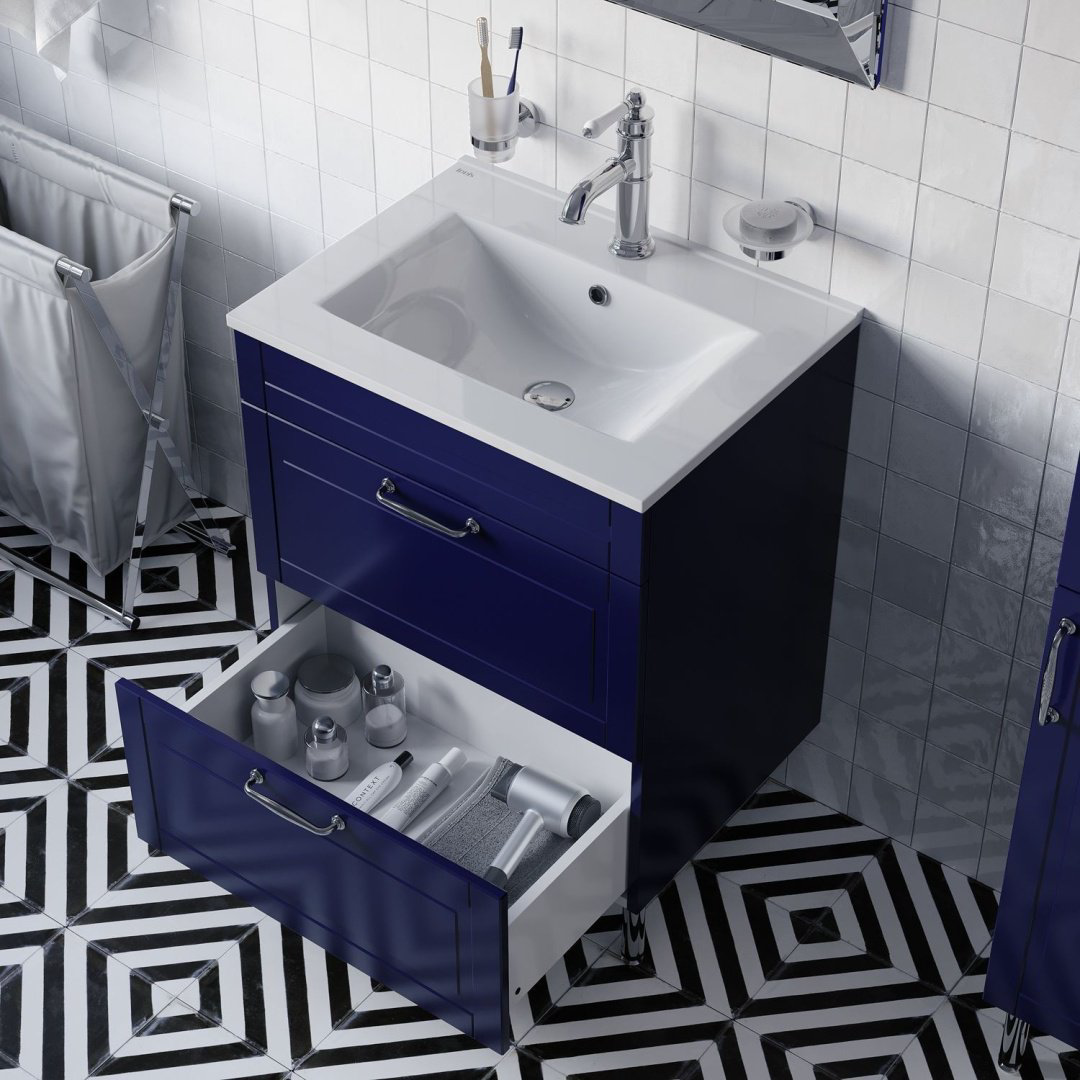 Тумба с раковиной Iddis OXF60N0i95K 60x66x45.5см синий купить,NaN