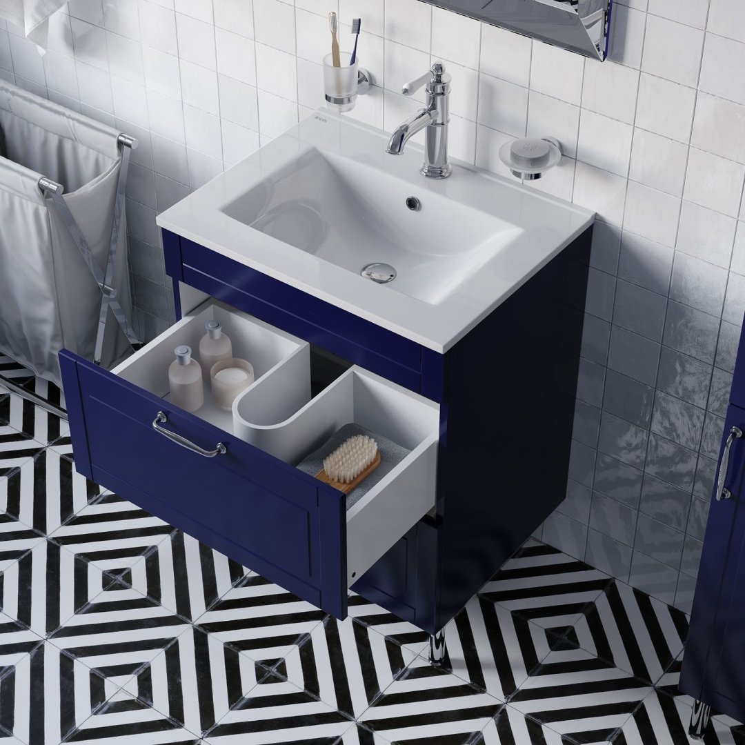 Тумба с раковиной Iddis OXF60N0i95K 60x66x45.5см синий купить,NaN