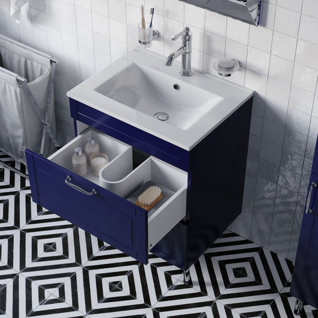 Тумба с раковиной Iddis OXF60N0i95K 60x66x45.5см синий купить,NaN