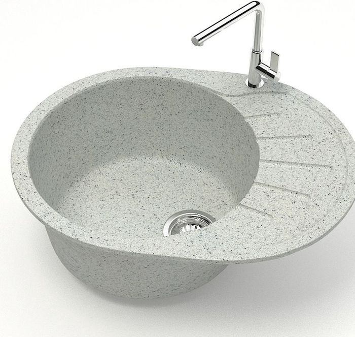 Кухонная мойка Marrbaxx 10/Q10 врезная 44х57.5х21.5 см, искусственный камень, тон светло-серый купить,41044