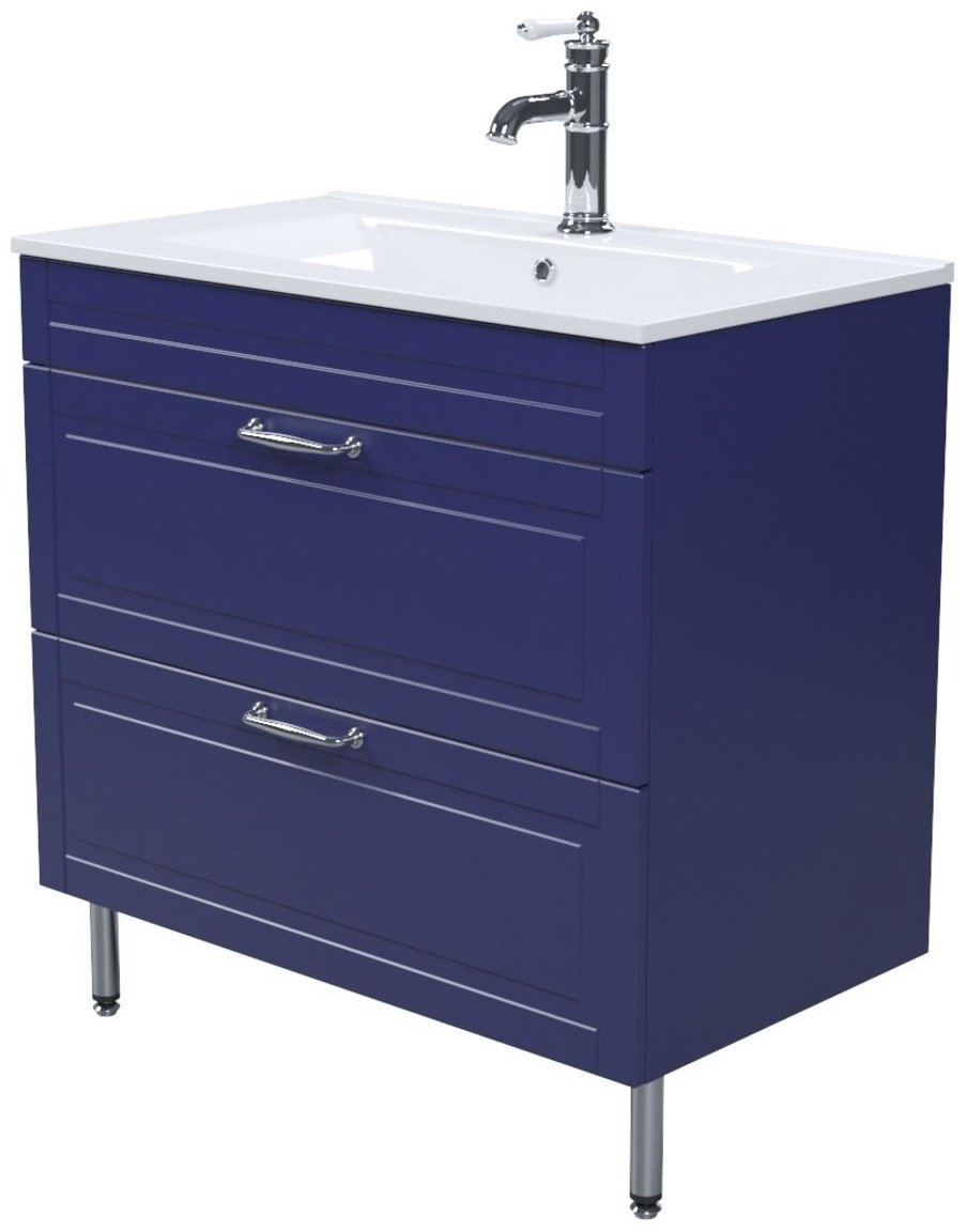 Тумба с раковиной IDDIS OXF80N0i95K, 80x60x45.5 см, синий