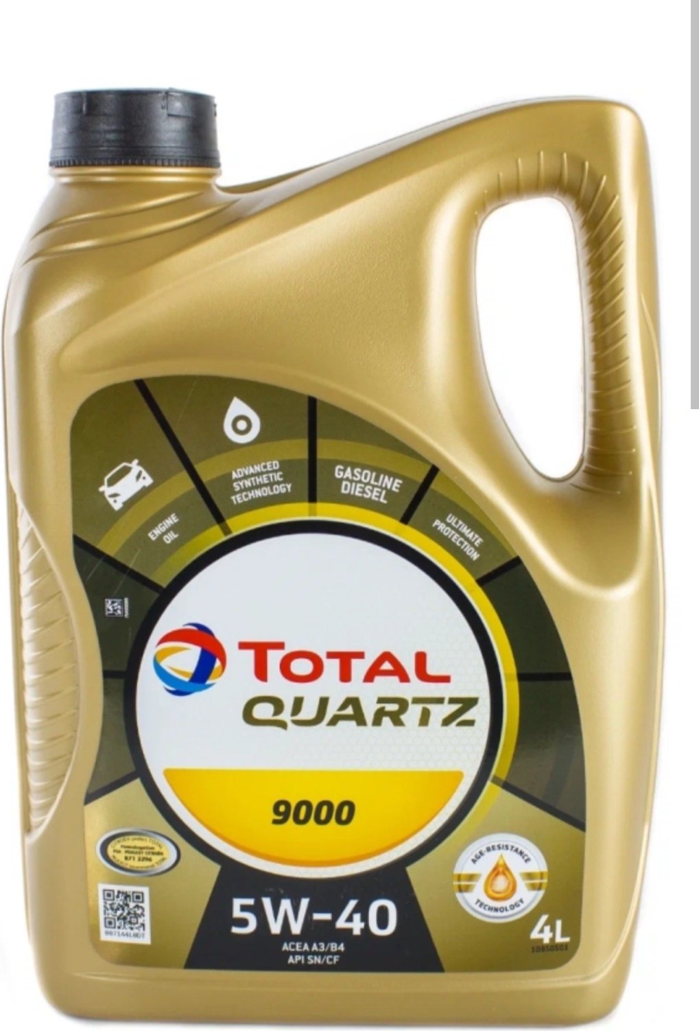 Моторное масло Синтетическое Total Quartz 9000 5W-40 4 л