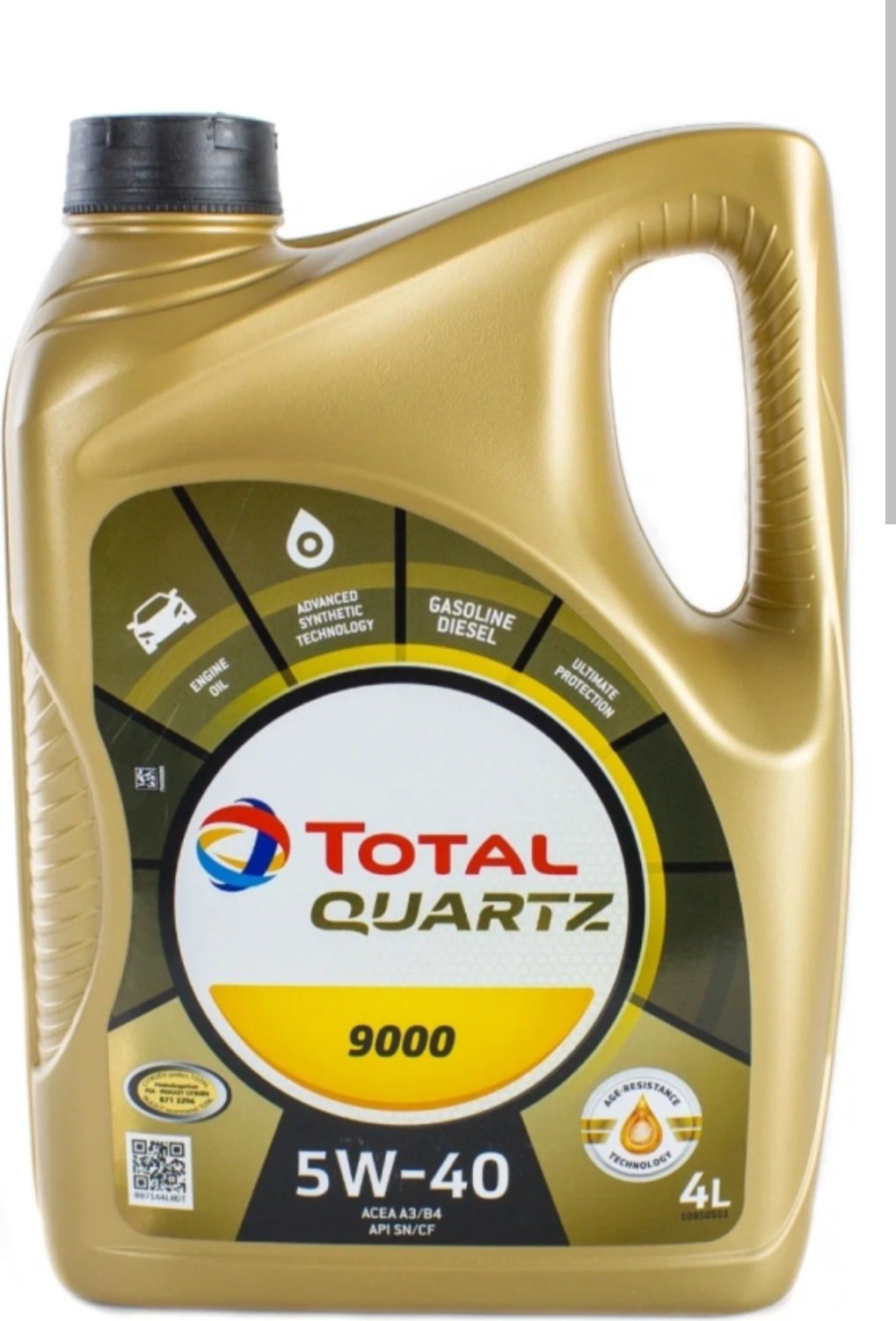 Моторное масло Синтетическое Total Quartz 9000 5W-40 4 л купить,22100