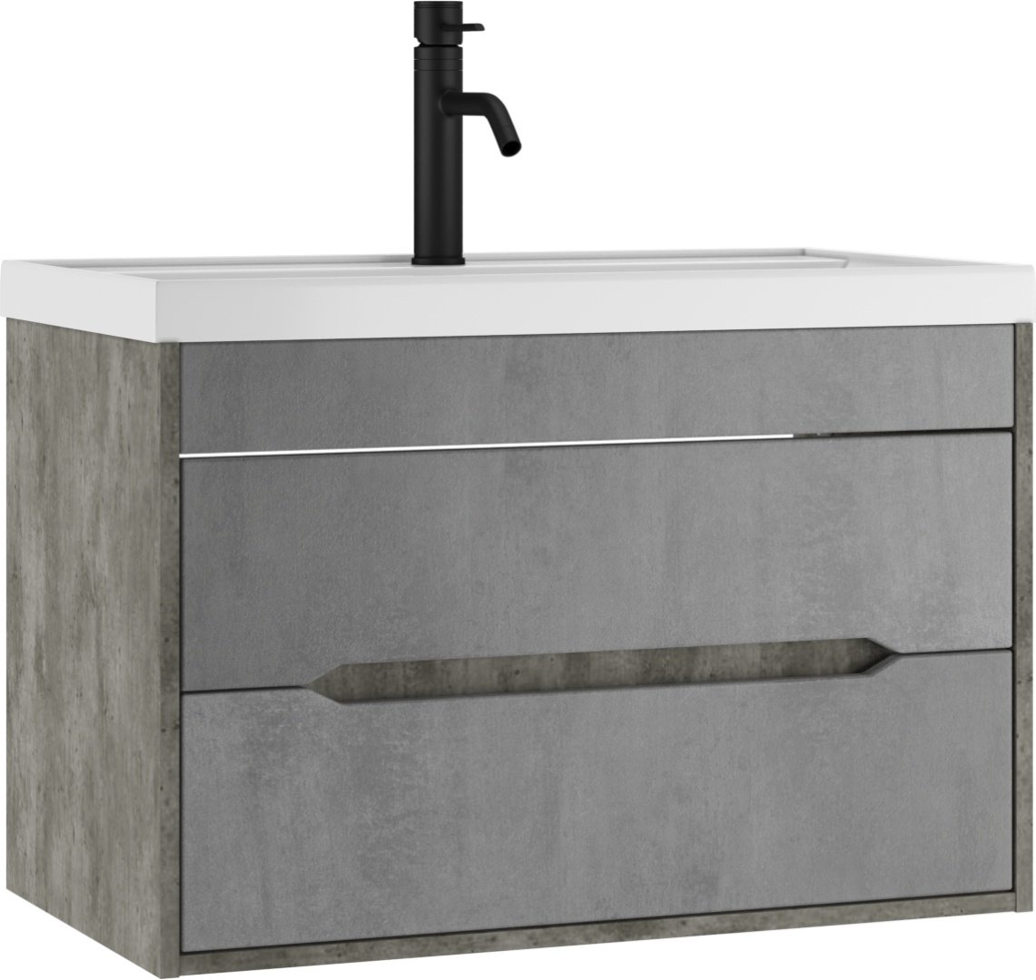 Тумба с раковиной KABINKA.KZ Байтерек, 79.2x51x44.5 см, графит