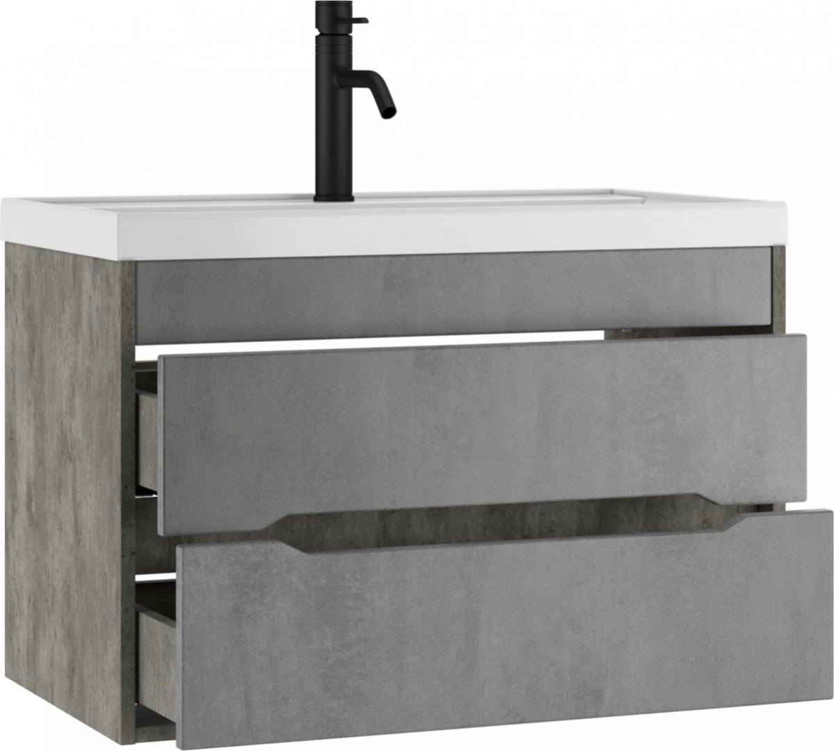 Тумба с раковиной KABINKA.KZ Байтерек, 79.2x51x44.5 см, графит