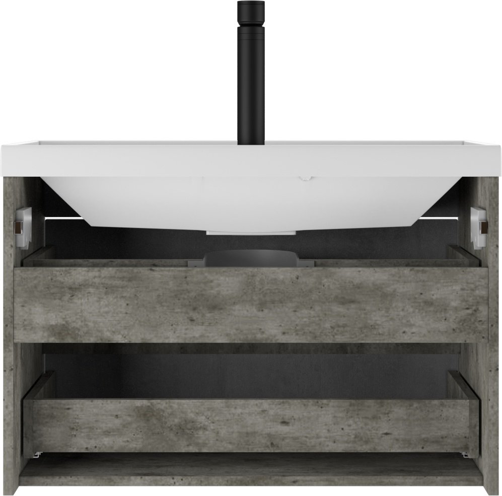 Тумба с раковиной KABINKA.KZ Байтерек, 79.2x51x44.5 см, графит