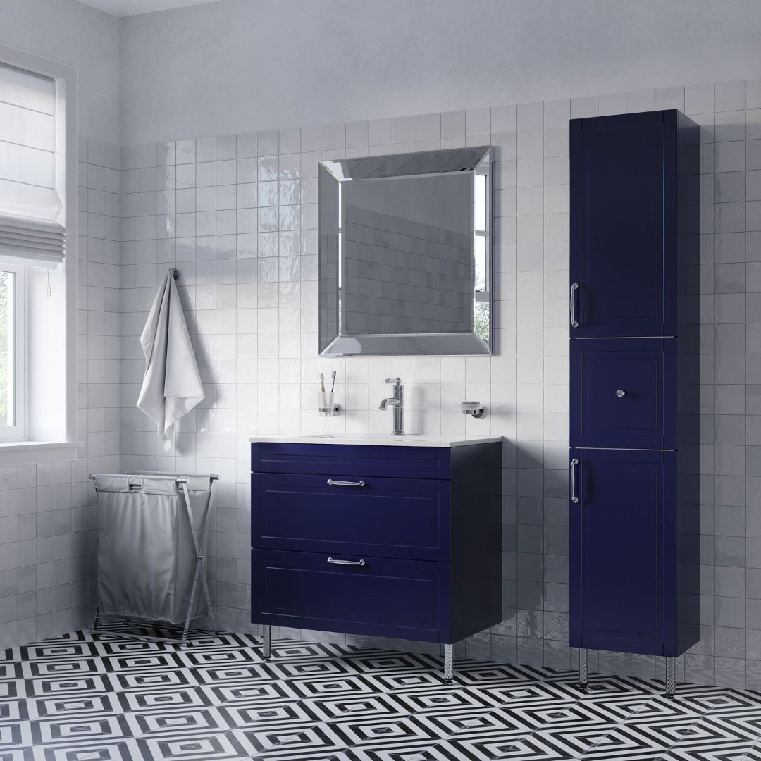 Тумба с раковиной IDDIS OXF80N0i95K, 80x60x45.5 см, синий