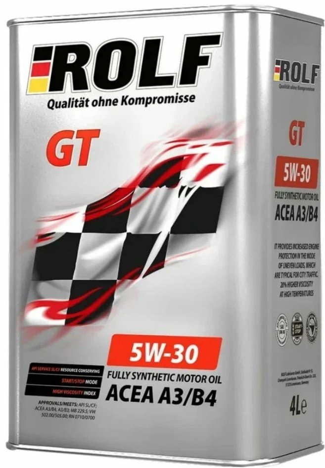 Моторное масло Синтетическое Rolf GT 5W-30 4 л