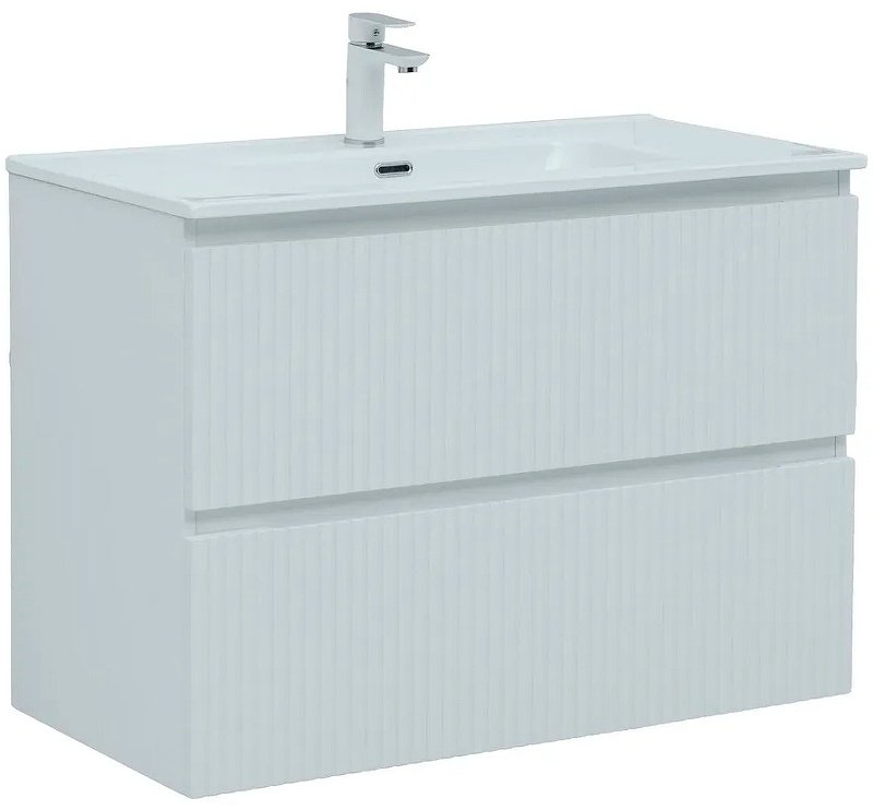 Тумба с раковиной Kabinka.kz Flat 90 335425 90x63.7x45.5см белый купить,NaN