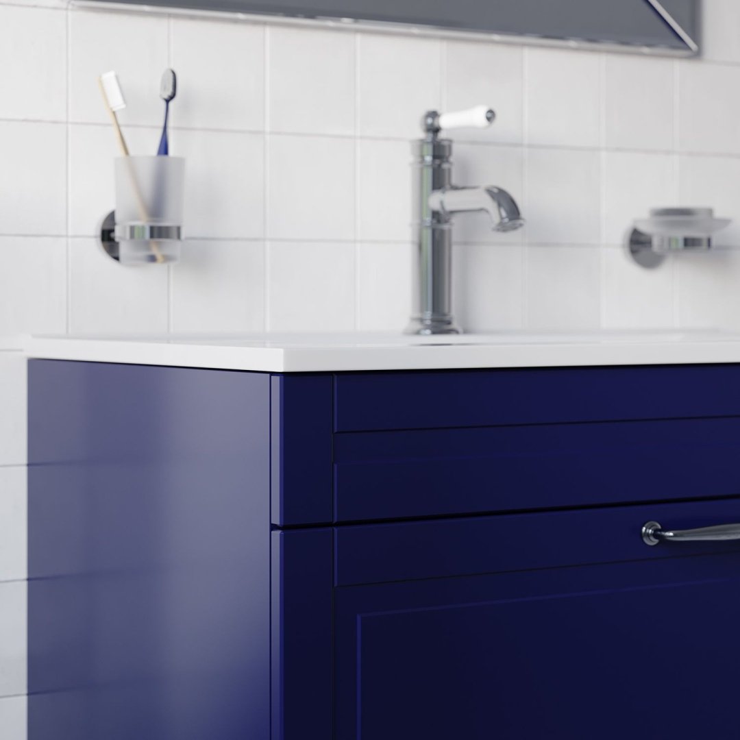 Тумба с раковиной IDDIS OXF80N0i95K, 80x60x45.5 см, синий