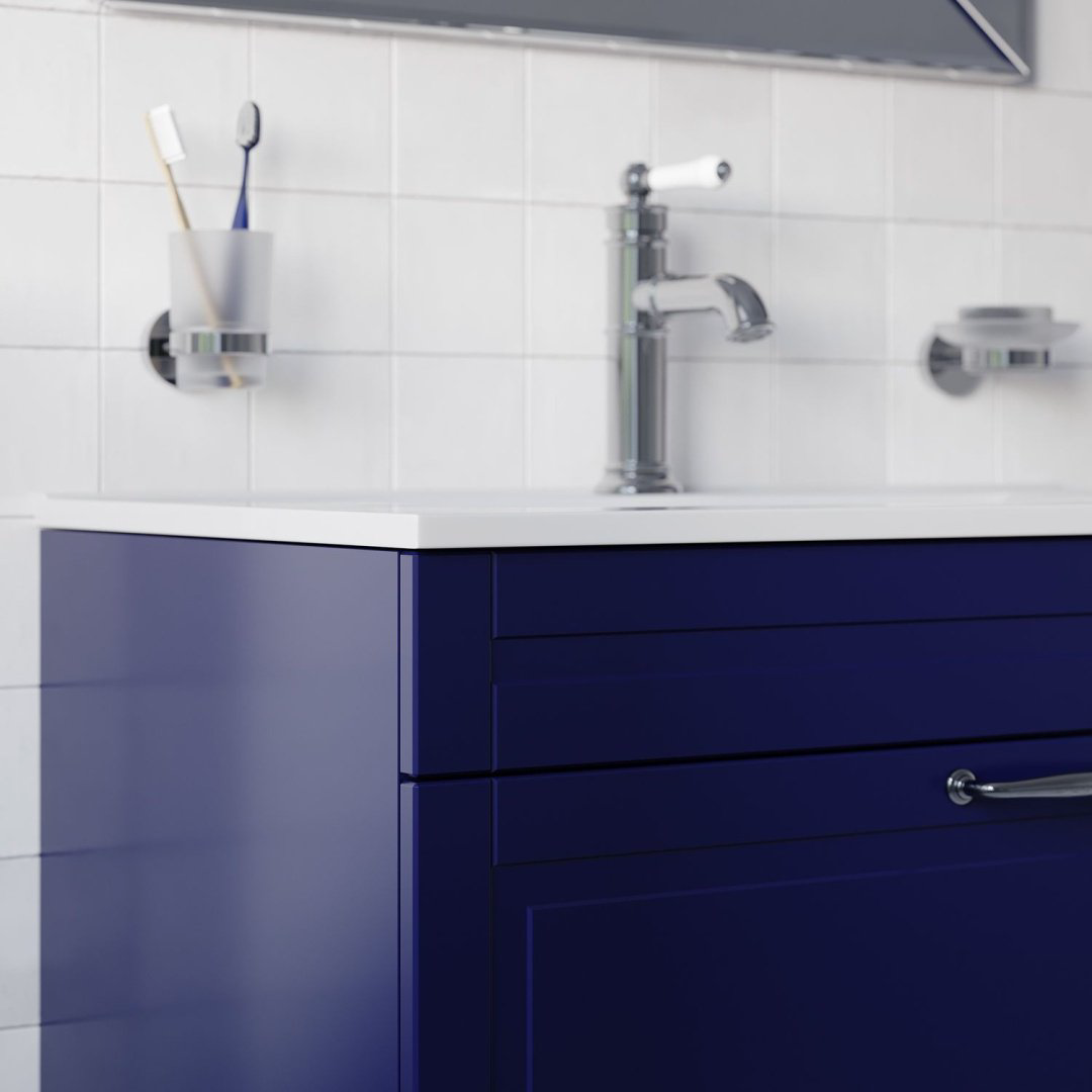 Тумба с раковиной Iddis OXF80N0i95K 80x60x45.5см синий купить,NaN