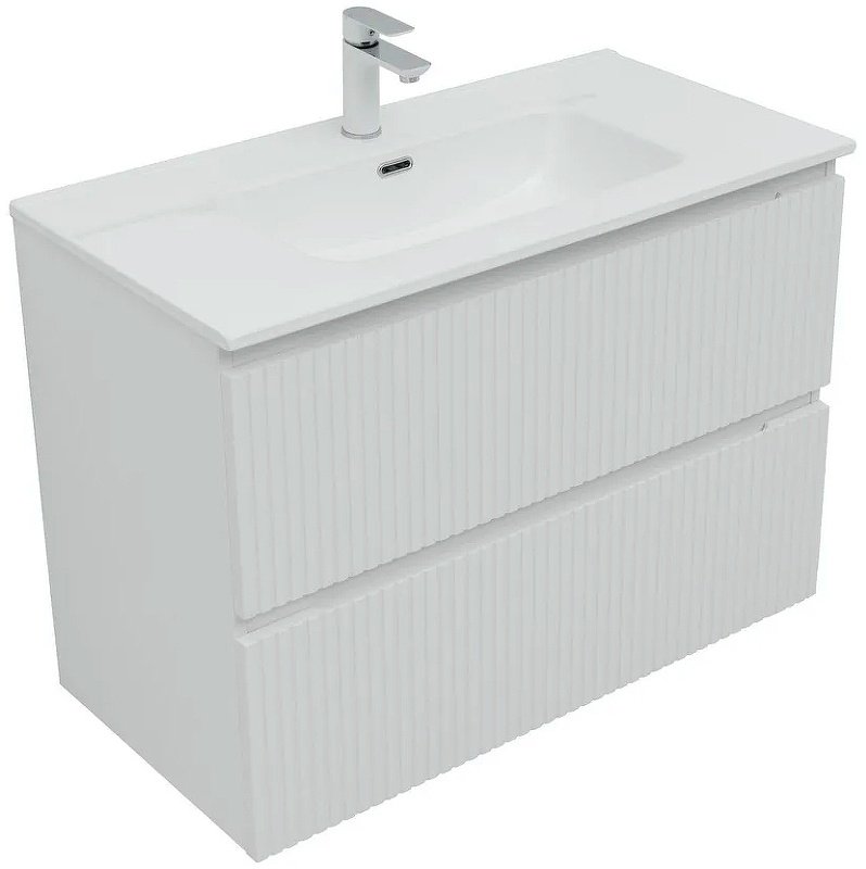 Тумба с раковиной KABINKA.KZ Flat 90 335425, 90x63.7x45.5 см, белый