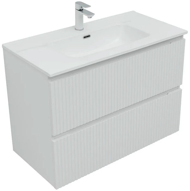 Тумба с раковиной Kabinka.kz Flat 90 335425 90x63.7x45.5см белый купить,NaN