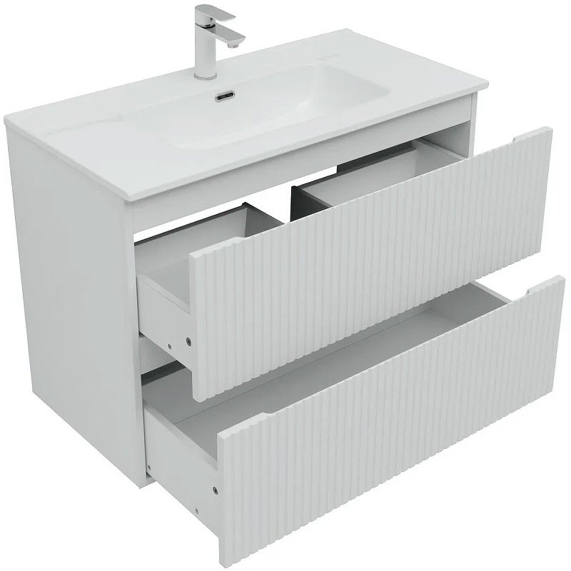 Тумба с раковиной KABINKA.KZ Flat 90 335425, 90x63.7x45.5 см, белый