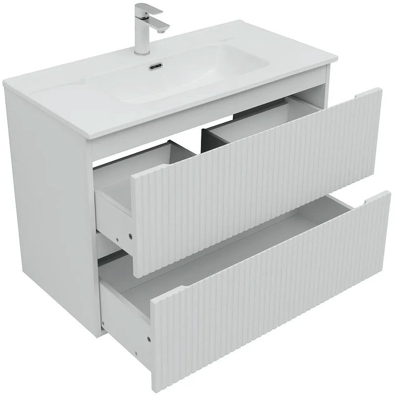 Тумба с раковиной Kabinka.kz Flat 90 335425 90x63.7x45.5см белый купить,NaN