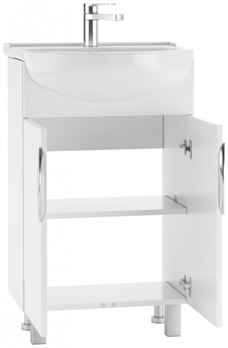 Тумба с раковиной KABINKA.KZ Адай, 48.6x82x30.4 см, белый