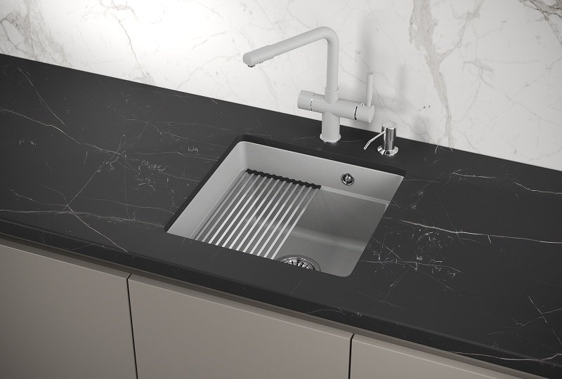 Кухонная мойка GRANULA KS-4501U интегрированная 45х45х20 см, кварцевый песок