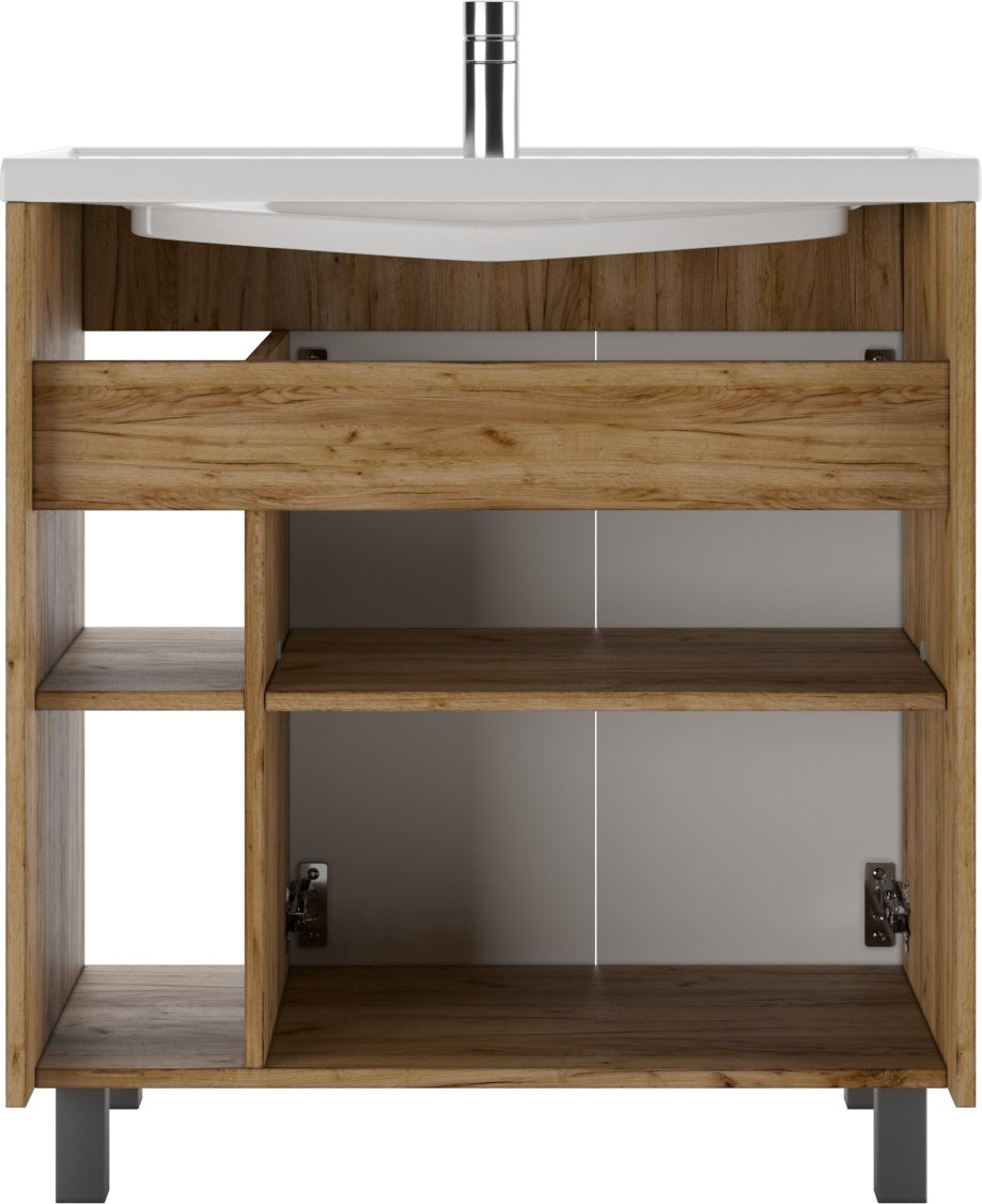 Тумба с раковиной Kabinka.kz Байтерек 77.2x82x44.4см коричнево-графитовый купить,NaN