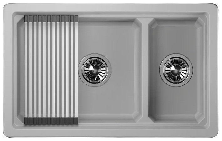 Кухонная мойка GRANULA KS-7304U врезная 73х46х20 см, кварцевый песок, тон арктик купить,NaN