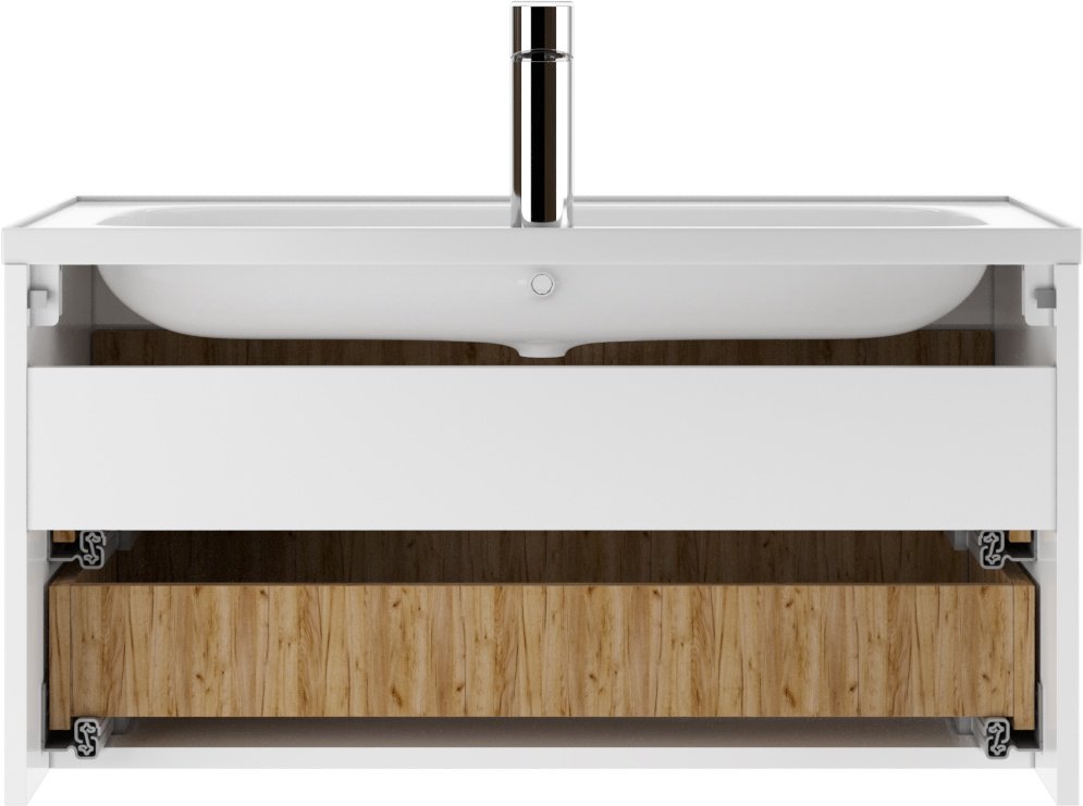 Тумба с раковиной KABINKA.KZ &#34;Absolute 80&#34; Senator 80, 79.4x40x45.6 см, белый, коричневый