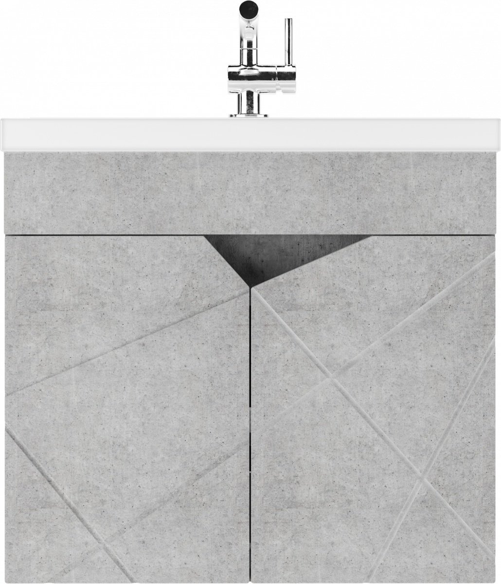 Тумба с раковиной KABINKA.KZ Байтерек, 59x52x35.5 см, серый