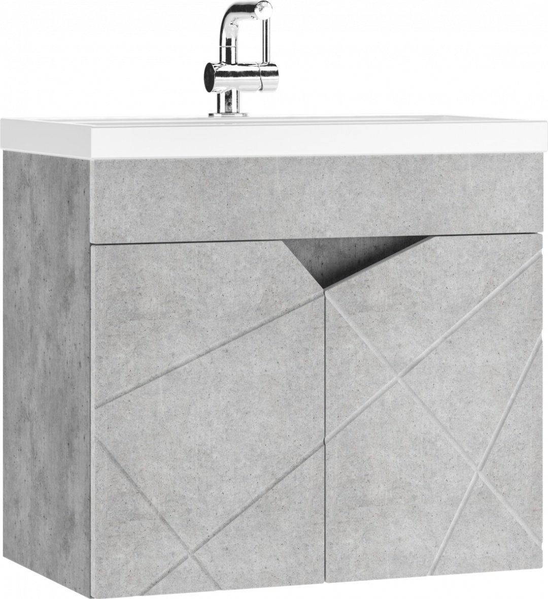 Тумба с раковиной KABINKA.KZ Байтерек, 59x52x35.5 см, серый