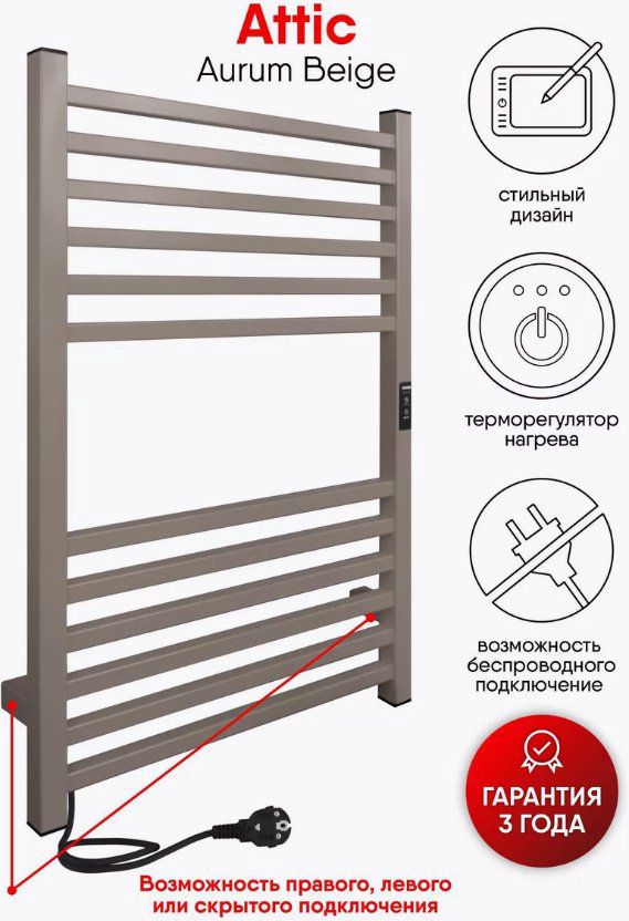 Полотенцесушитель Indigo электрический Attic, лесенка 50x80 см купить,NaN