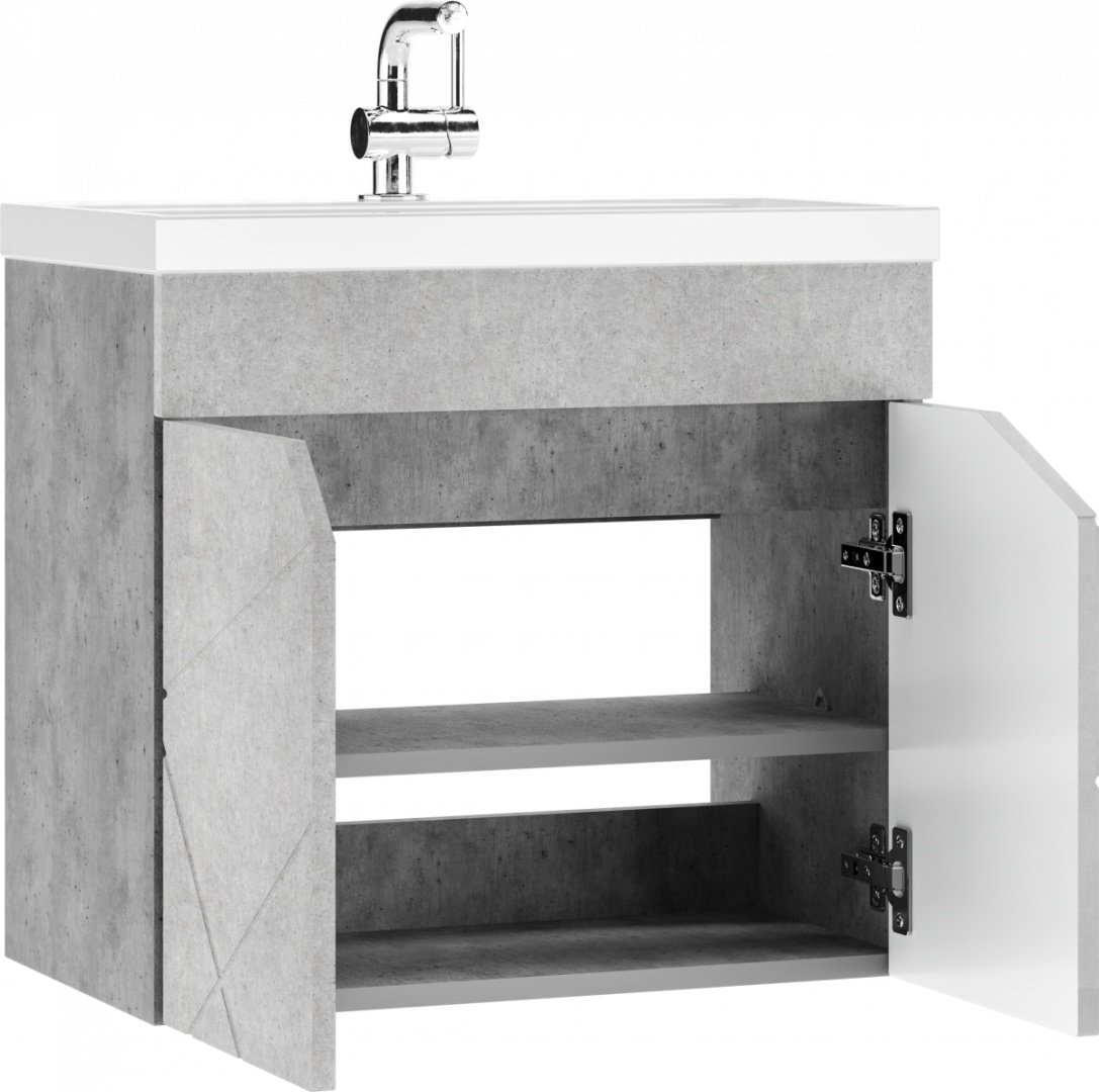 Тумба с раковиной KABINKA.KZ Байтерек, 59x52x35.5 см, серый