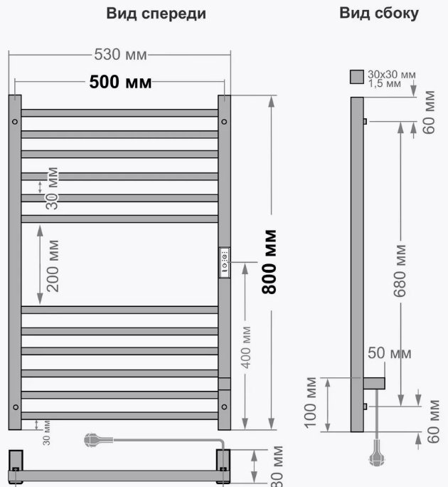 Полотенцесушитель Indigo электрический Attic, лесенка 50x80 см купить,NaN