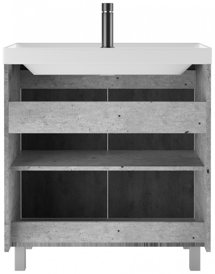 Тумба с раковиной KABINKA.KZ Байтерек , 79.2x72x37.9 см, серый