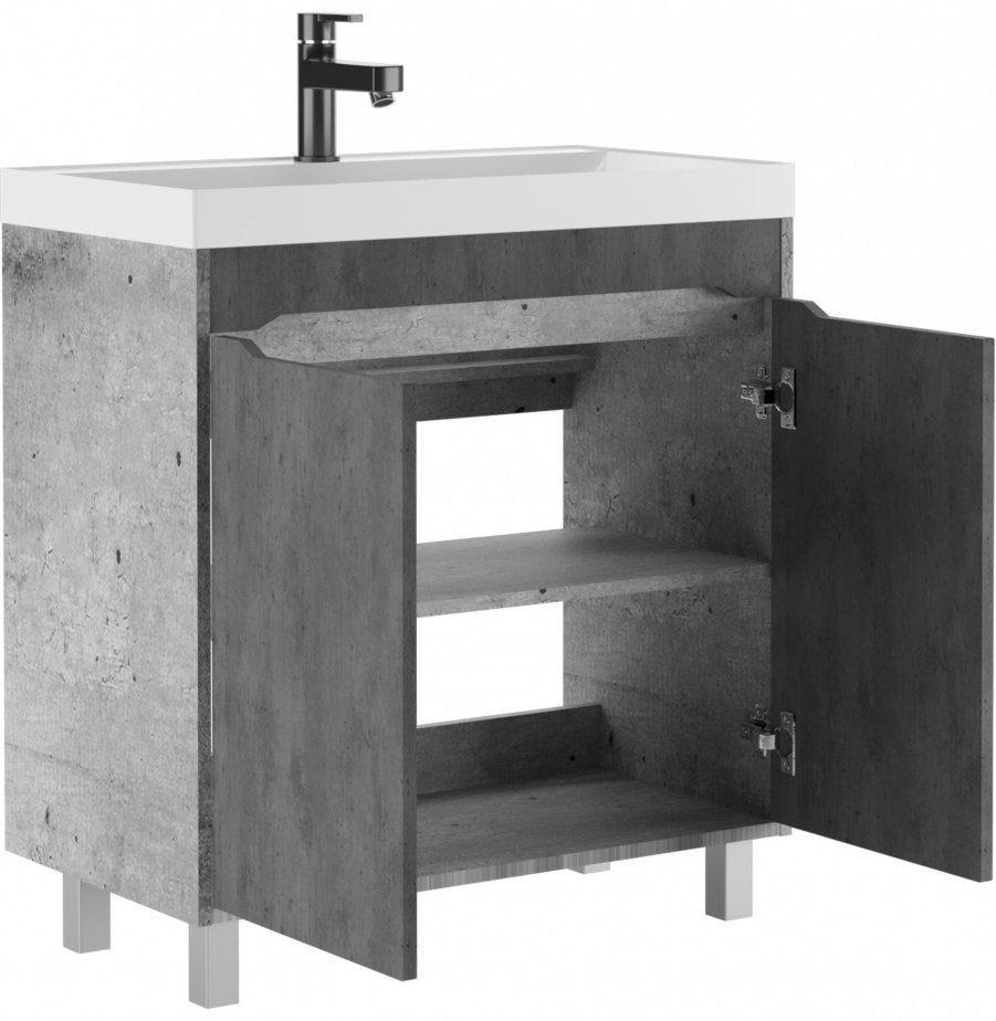 Тумба с раковиной KABINKA.KZ Байтерек , 79.2x72x37.9 см, серый