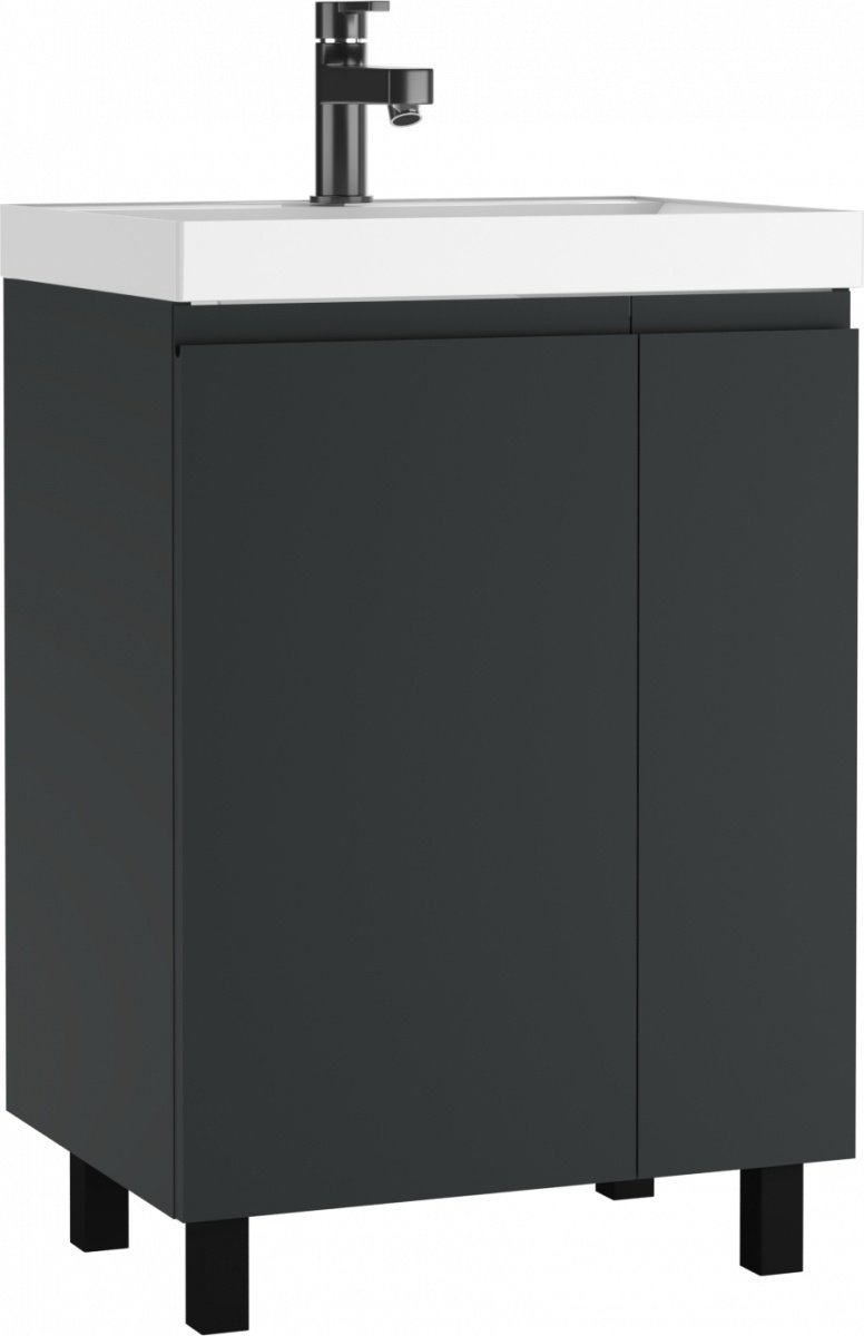 Тумба с раковиной KABINKA.KZ Байтерек , 58.8x82x44.5 см, темно-серый