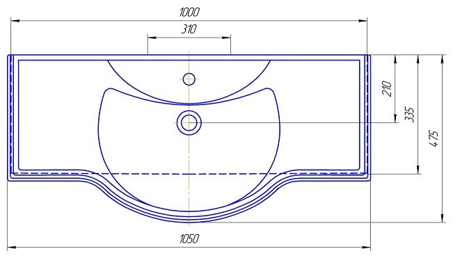 Тумба с раковиной KABINKA.KZ Байтерек, 101.8x83x33.6 см, белый