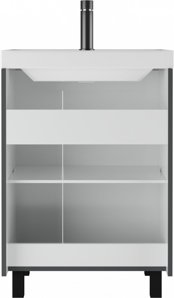 Тумба с раковиной KABINKA.KZ Байтерек , 58.8x82x44.5 см, темно-серый